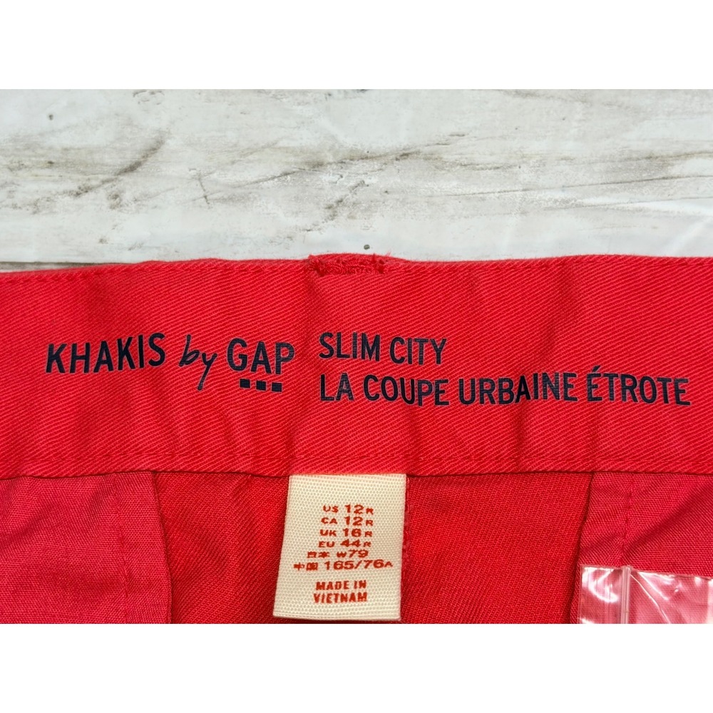 Gap Slim City Khaki Pants Womens size 12 Regular coral pink Chino Trousers NEW - Picture 5 of 11